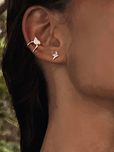 Latte Stone Ear-Cuff w/ Diamond Simulate