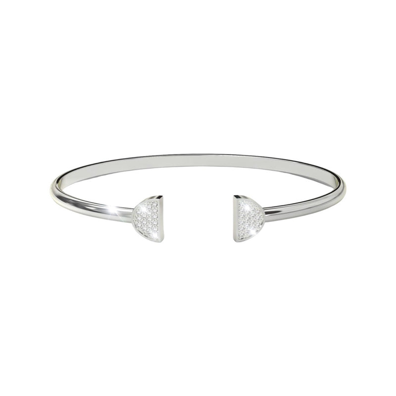 Double Latte Bangle - Silver Ice