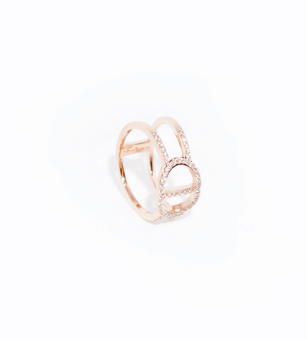 Double Latte Ring - Rosé Gold