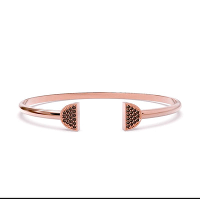 Double Latte Bangle- Rosé Gold & Black Diamonds